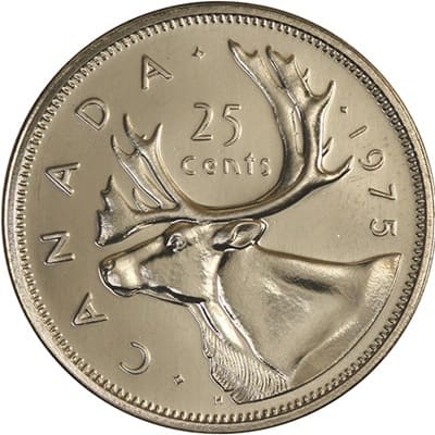 Canadian 1975 25 Cent Value