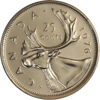 Canadian 1976 25 Cent Value