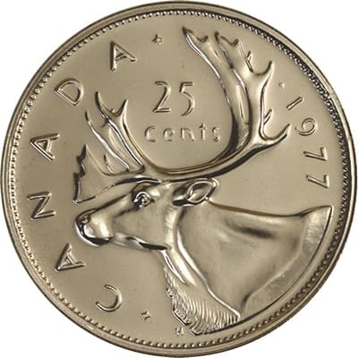 Canadian 1977 25 Cent Value