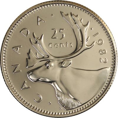 Canadian 1982 25 Cent Value
