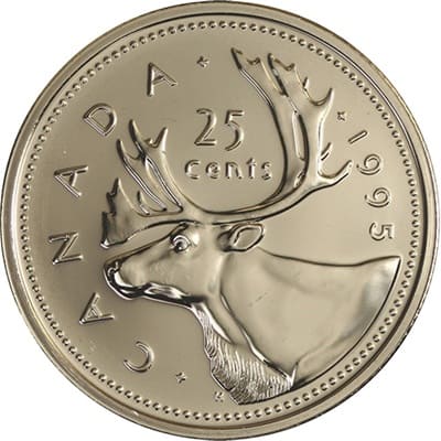 Canadian 1995 25 Cent Value