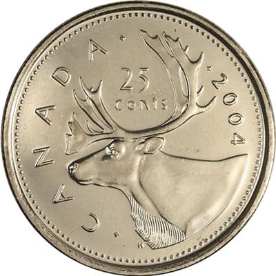 Canadian 2004 25 Cent Value