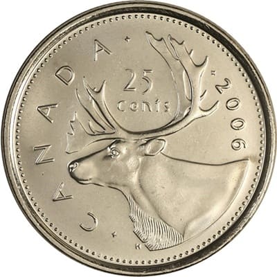 Canadian 2006 25 Cent Value