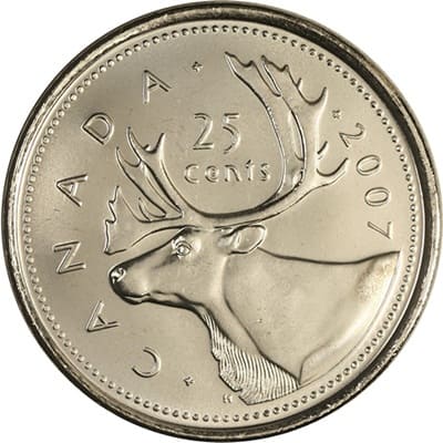 Canadian 2007 25 Cent Value