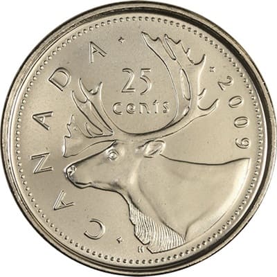 Canadian 2009 25 Cent Value