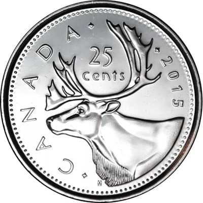 Canadian 2015 25 Cent Value