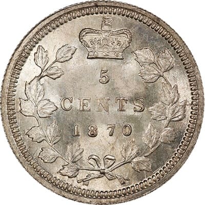 Canadian 1870 Five Cent Value