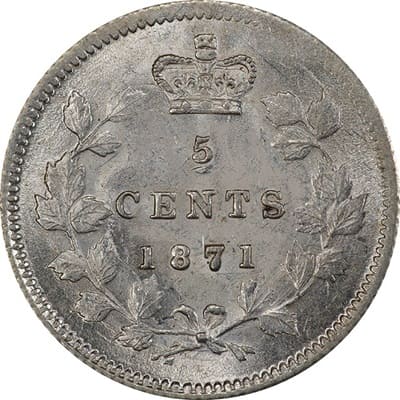 Canadian 1871 Five Cent Value