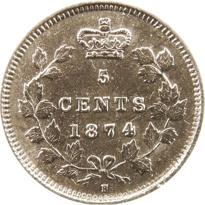 Canadian 1874 Five Cent Value