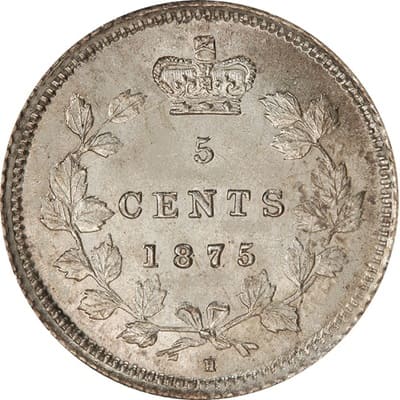 Canadian 1875 Five Cent Value