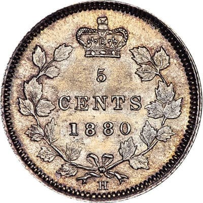 Canadian 1880 Five Cent Value