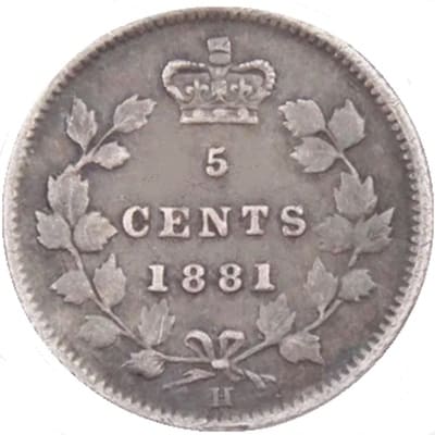 Canadian 1881 Five Cent Value