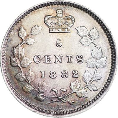 Canadian 1882 Five Cent Value