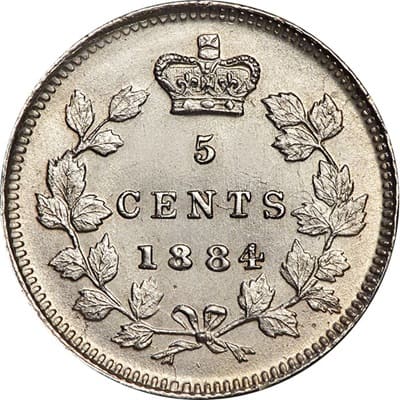 Canadian 1884 Five Cent Value