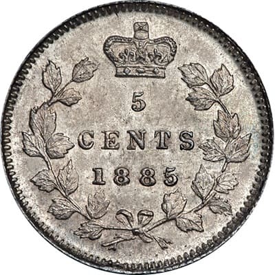 Canadian 1885 Five Cent Value