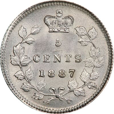 Canadian 1887 Five Cent Value