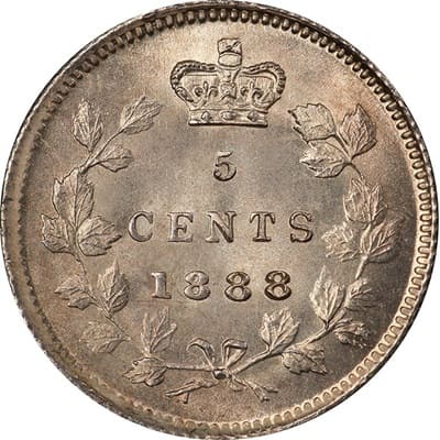 Canadian 1888 Five Cent Value