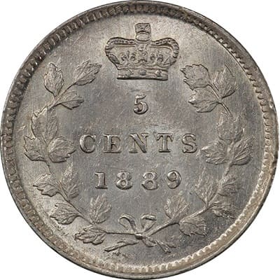 Canadian 1889 Five Cent Value