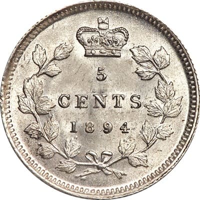 Canadian 1894 Five Cent Value