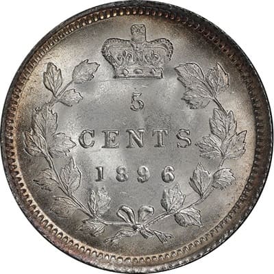 Canadian 1896 Five Cent Value