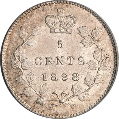 Canadian 1898 Five Cent Value