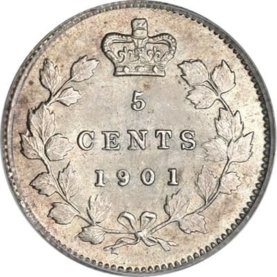 Canadian 1901 Five Cent Value