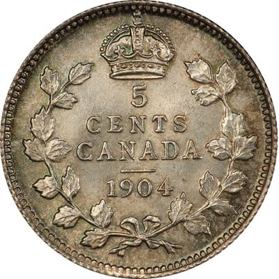 Canadian 1904 Five Cent Value
