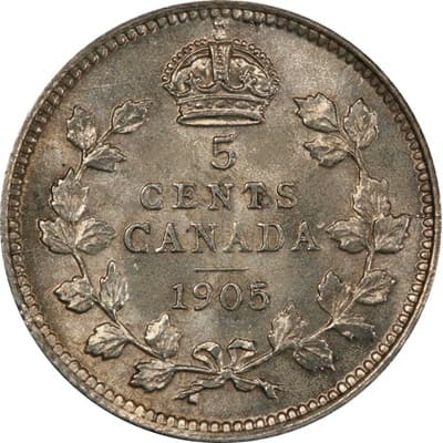 Canadian 1905 Five Cent Value
