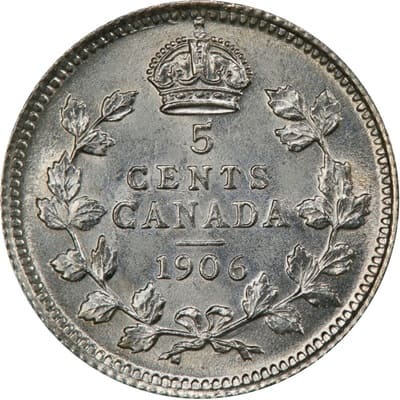Canadian 1906 Five Cent Value