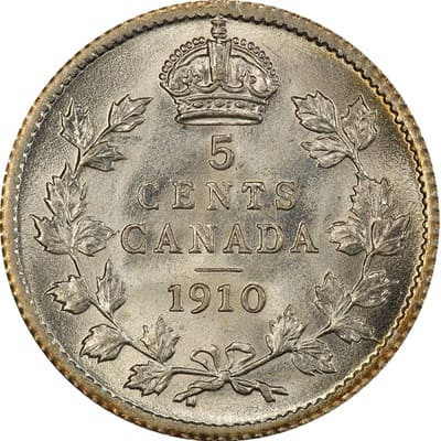 Canadian 1910 Five Cent Value