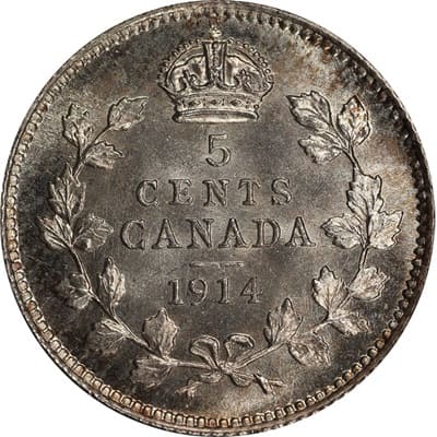 Canadian 1914 Five Cent Value