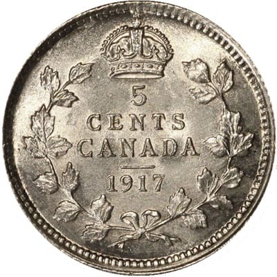 Canadian 1917 Five Cent Value