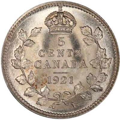 Canadian 1921 Five Cent Value