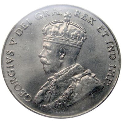 Canadian 1928 Five Cent Value