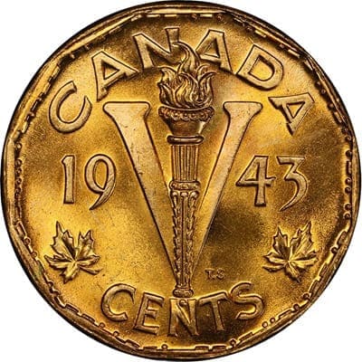 Canadian 1943 Five Cent Value