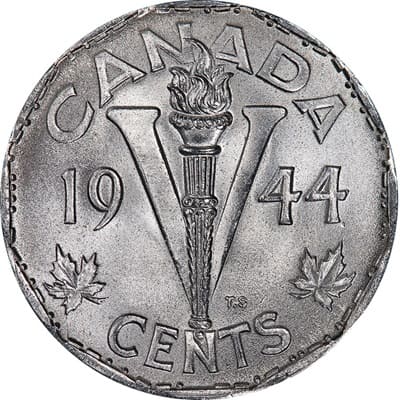 Canadian 1944 Five Cent Value