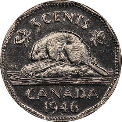 Canadian 1946 Five Cent Value