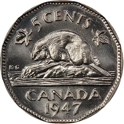 Canadian 1947 Five Cent Value
