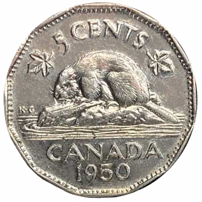 Canadian 1950 Five Cent Value