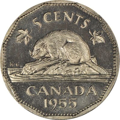 Canadian 1955 Five Cent Value