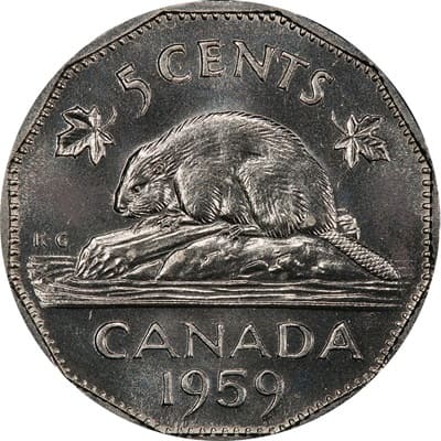 Canadian 1959 Five Cent Value