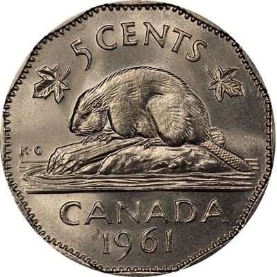 Canadian 1961 Five Cent Value