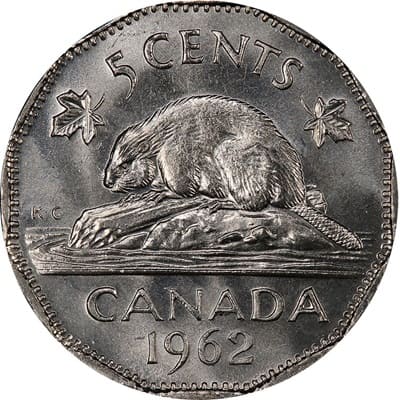 Canadian 1962 Five Cent Value