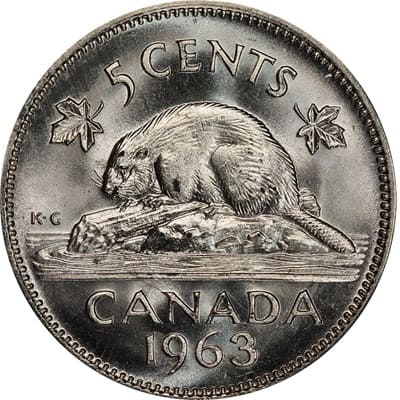 Canadian 1963 Five Cent Value