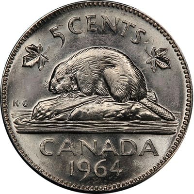 Canadian 1964 Five Cent Value