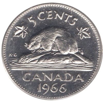 Canadian 1966 Five Cent Value