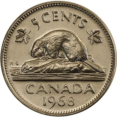 Canadian 1968 Five Cent Value
