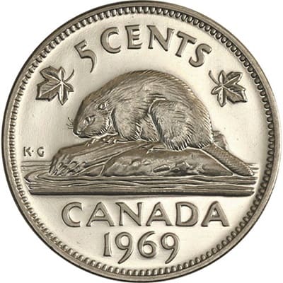 Canadian 1969 Five Cent Value