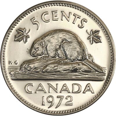 Canadian 1972 Five Cent Value