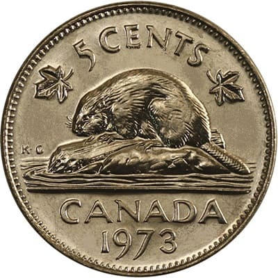 Canadian 1973 Five Cent Value